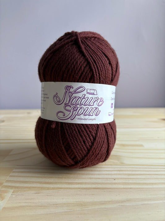 Nature Spun Brown Sheep pure wool knitting yarn - 89 Roasted Coffee - 245 yards - thespinninghand