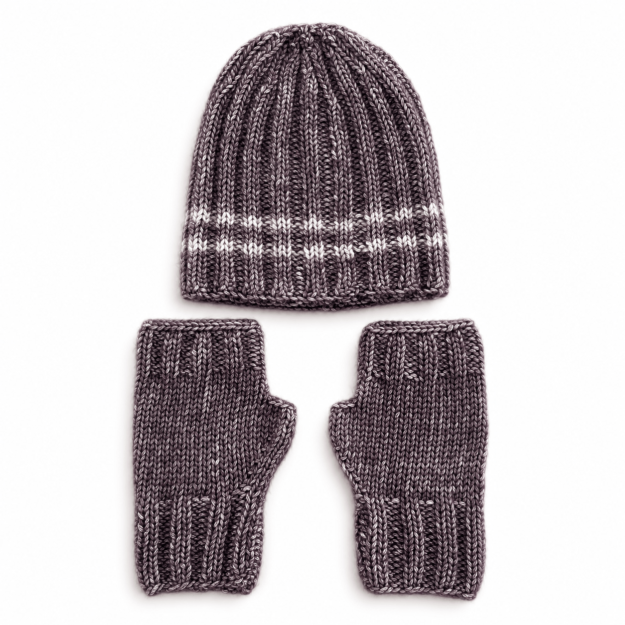 NEW Hat & Mitts Knitting Kit: Advanced Beginner, 3 Color Choices - thespinninghand