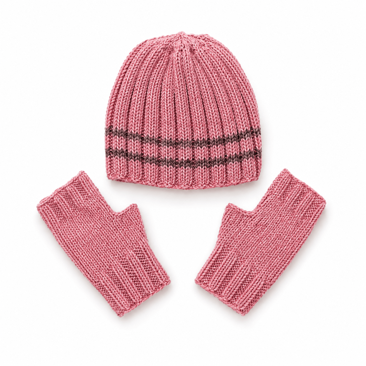 NEW Hat & Mitts Knitting Kit: Advanced Beginner, 3 Color Choices - thespinninghand