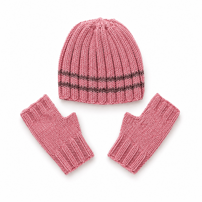 NEW Hat & Mitts Knitting Kit: Advanced Beginner, 3 Color Choices - thespinninghand
