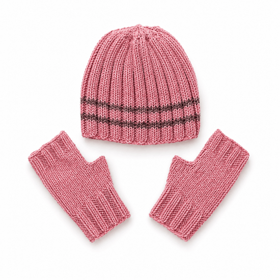NEW Hat & Mitts Knitting Kit: Advanced Beginner, 3 Color Choices - thespinninghand