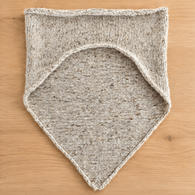 Oatmeal Tweed Cashmere Handknit Bandana Scarf - thespinninghand
