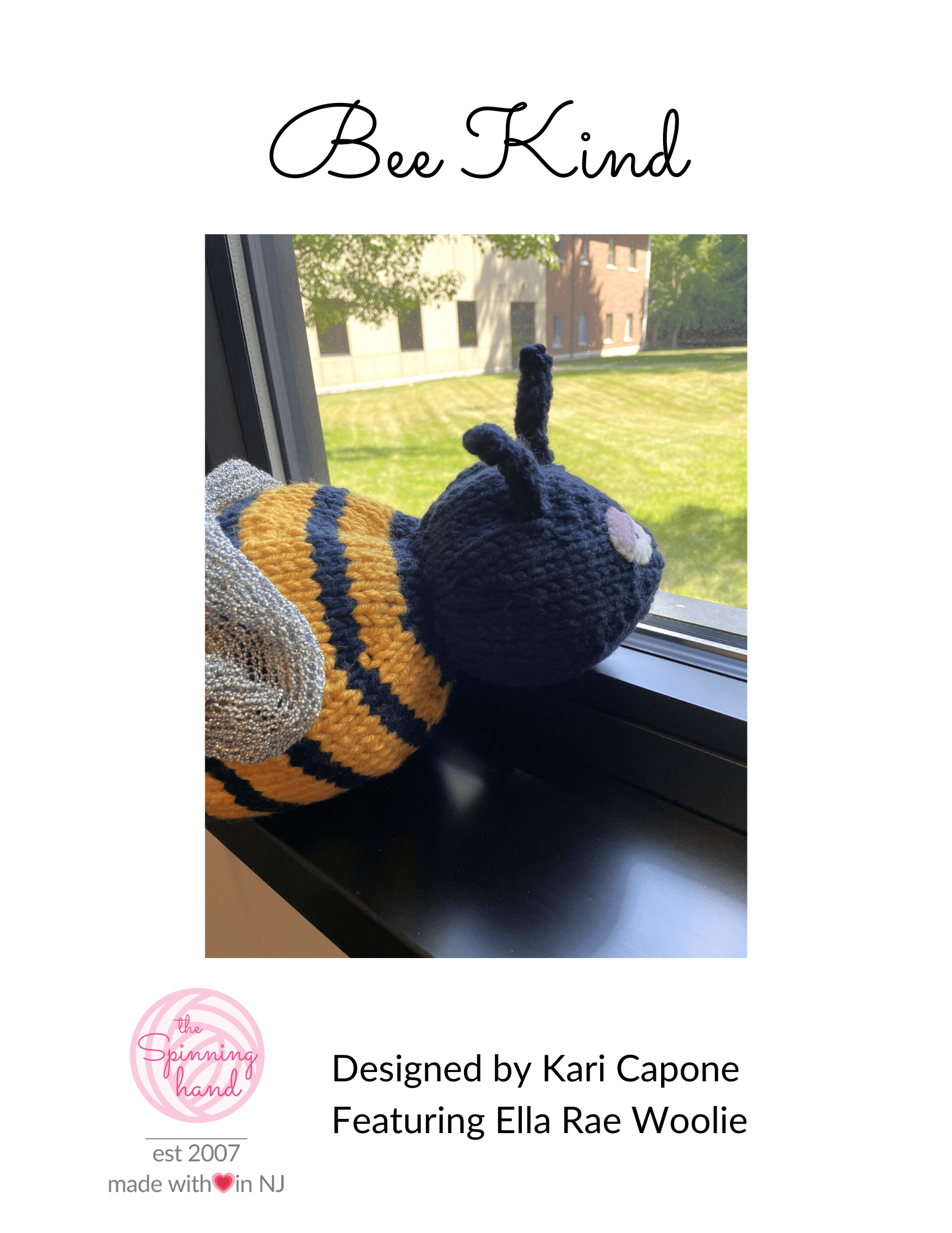 PREORDER: Bee Kind Stuffie - Knit Bumblebee Plushie - thespinninghand