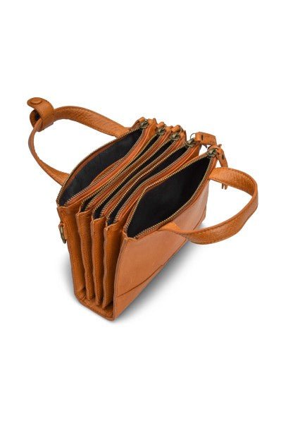 PREORDER Dac Crossbody Leather Bag by muud - 5 zipper compartments - thespinninghand