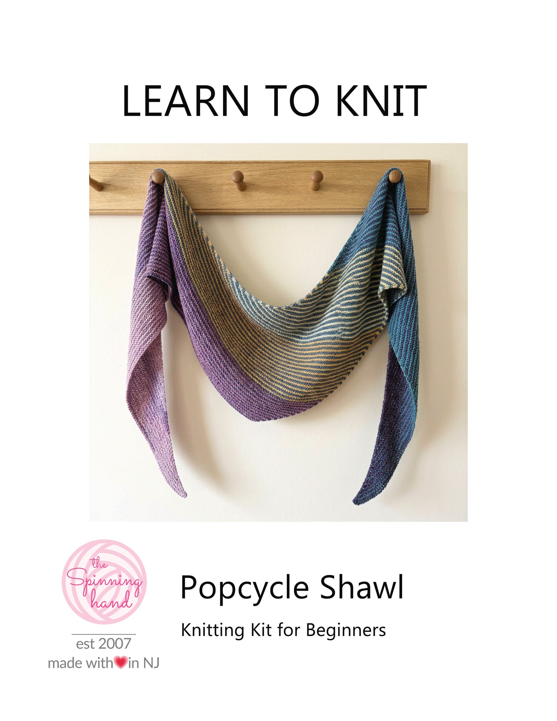 PREORDER Popcycle Shawl Kit — Easy Shawl Pattern, Light Bamboo Yarn - thespinninghand