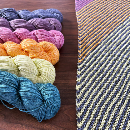 PREORDER Popcycle Shawl Kit — Easy Shawl Pattern, Light Bamboo Yarn - thespinninghand