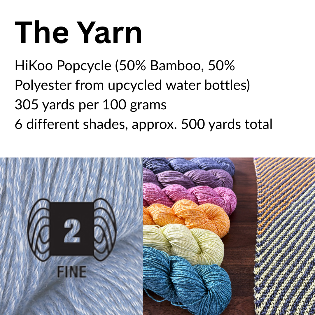 PREORDER Popcycle Shawl Kit — Easy Shawl Pattern, Light Bamboo Yarn - thespinninghand