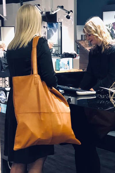 PREORDER Show Stopper - XL leather bag to hold sweater projects, blankets, and everything else - thespinninghand