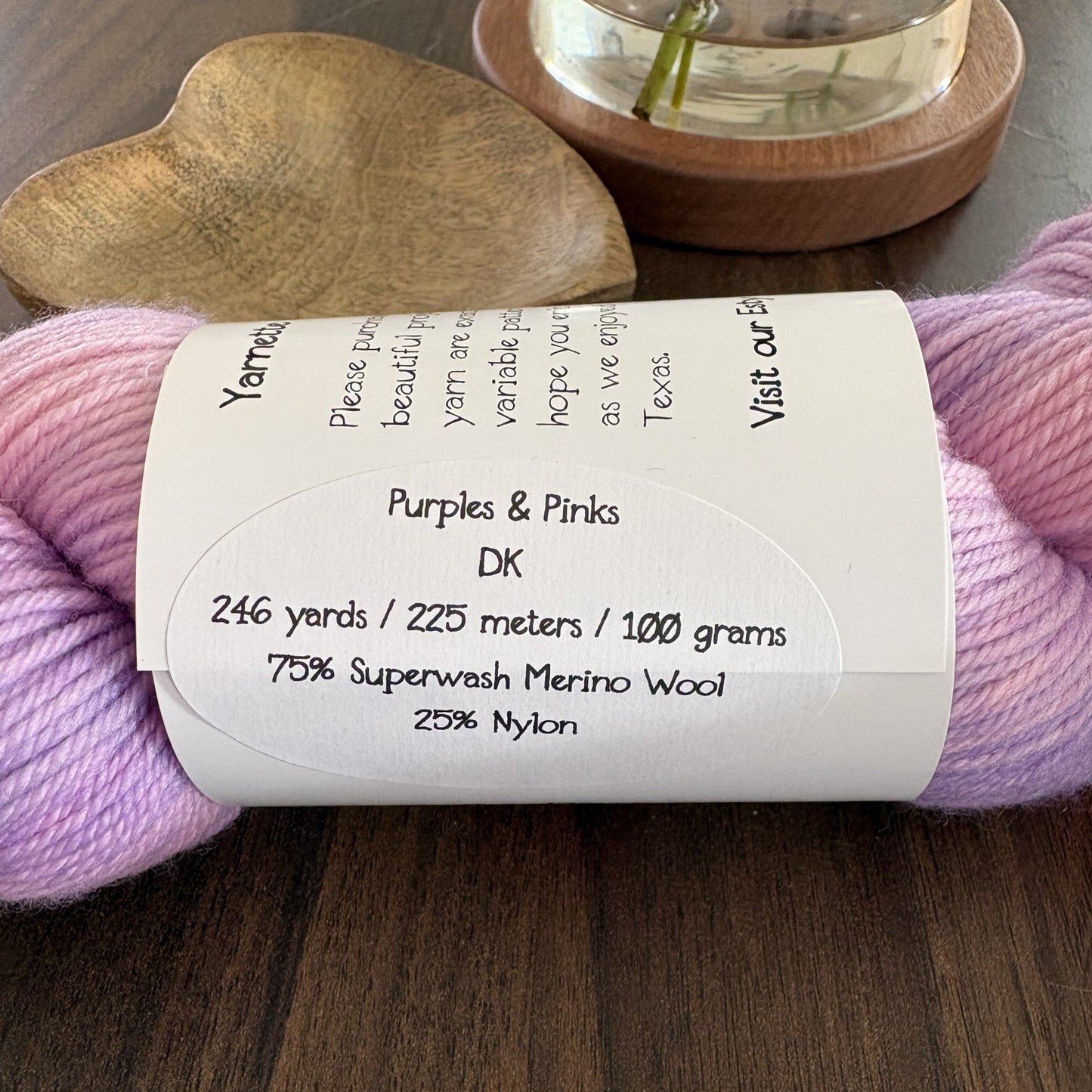 Purples and Pinks Hand Dyed Yarn - 246 yards per skein DK weight - thespinninghand