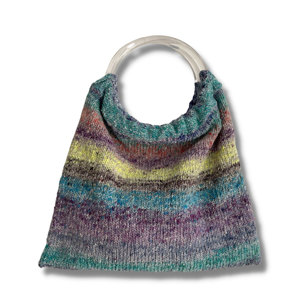 Rainbow Knit Bag Kit - Cool Pastels or Faux Tortoiseshell - thespinninghand
