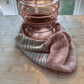 Silk cowl - gray and pink - adult size - thespinninghand