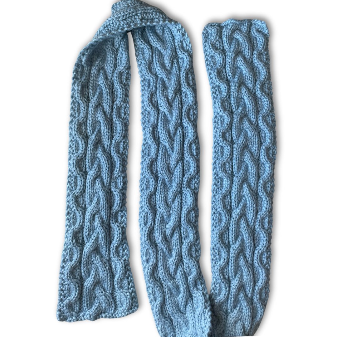 Wonderland Chunky Cabled Scarf Knitting Kit - thespinninghand