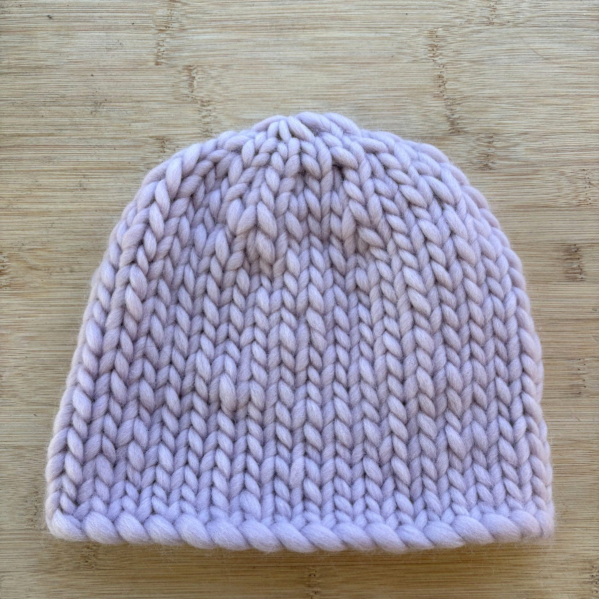 Wool Hat - hand knit pale lavender - adult size - thespinninghand