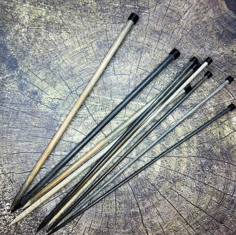 Lykke Single Point Knitting Needles - Driftwood or Indigo - 10 inches long - full size range - thespinninghand