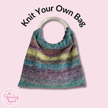 Load image into Gallery viewer, Rainbow Knit Bag Kit - Cool Pastels or Faux Tortoiseshell - thespinninghand
